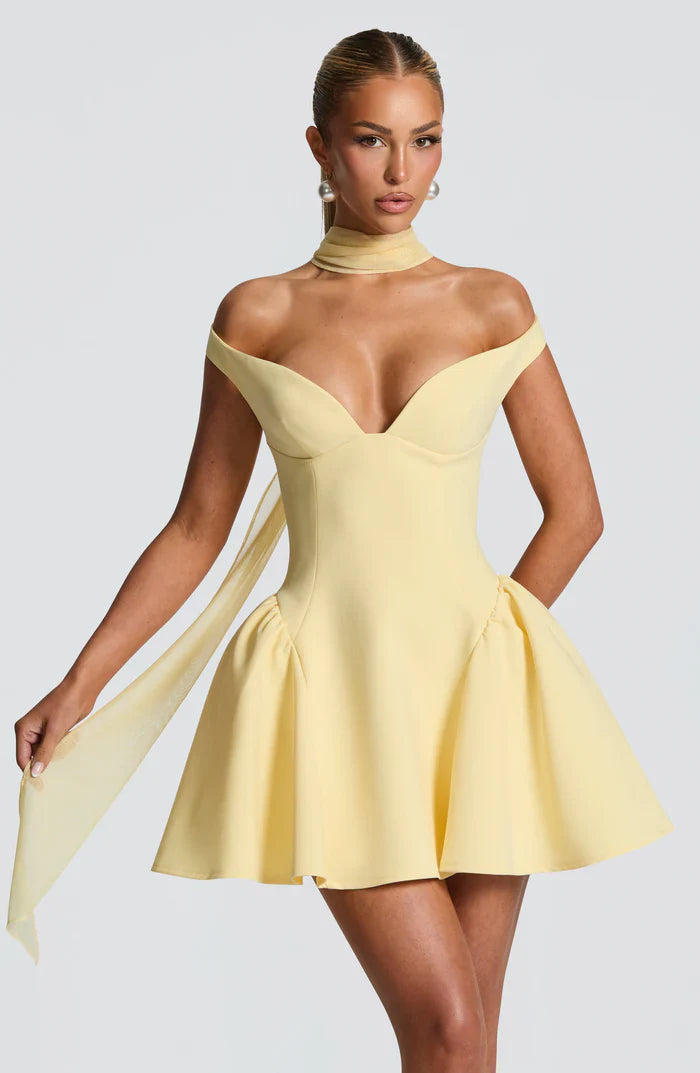 ROBE MINI MARLA - JAUNE 