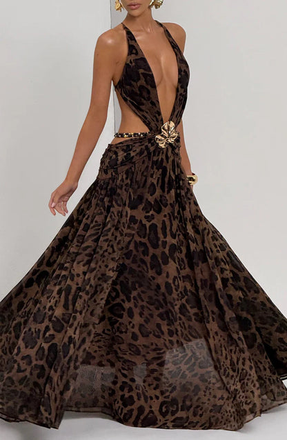 ROBE MAXI INDIANNA - LÉOPARD