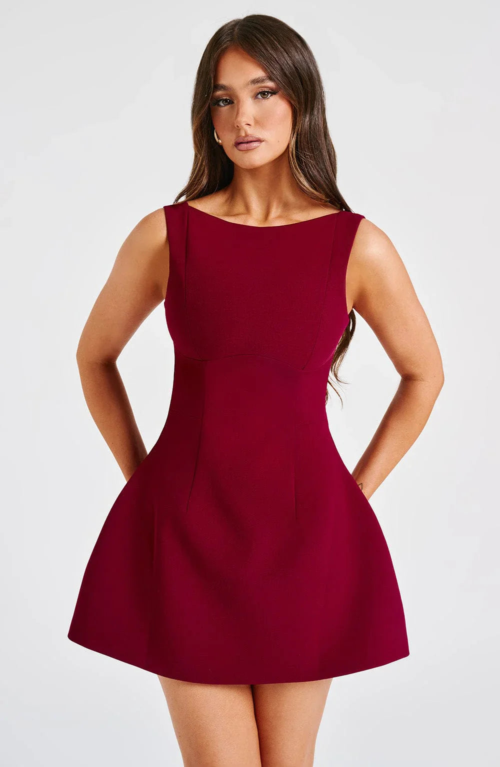 ROBE MINI DOS NU LILA - ROUGE