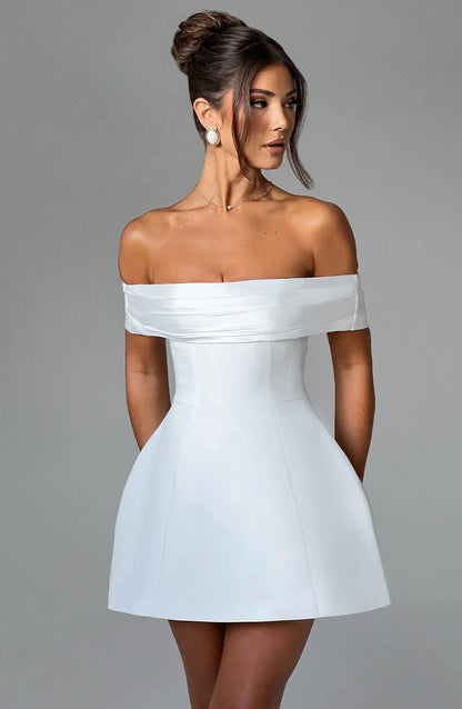 ROBE MINI NOIR BLOOM - BLANC 
