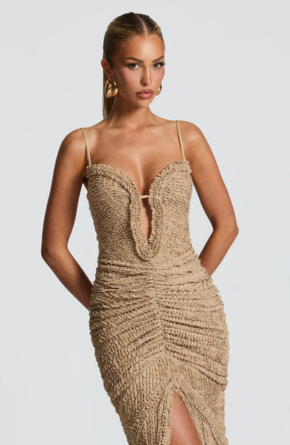ROBE LYSANDRA MAXI - BEIGE