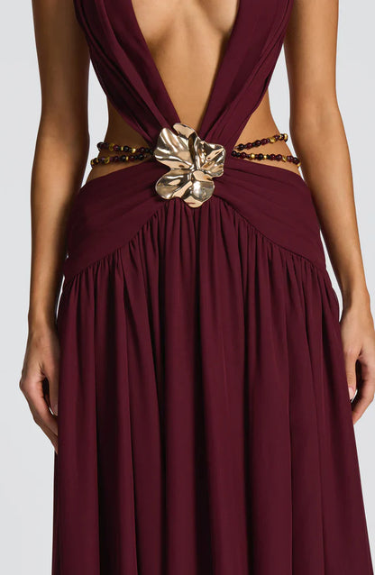ROBE MAXI INDIANNA - BOURGOGNE