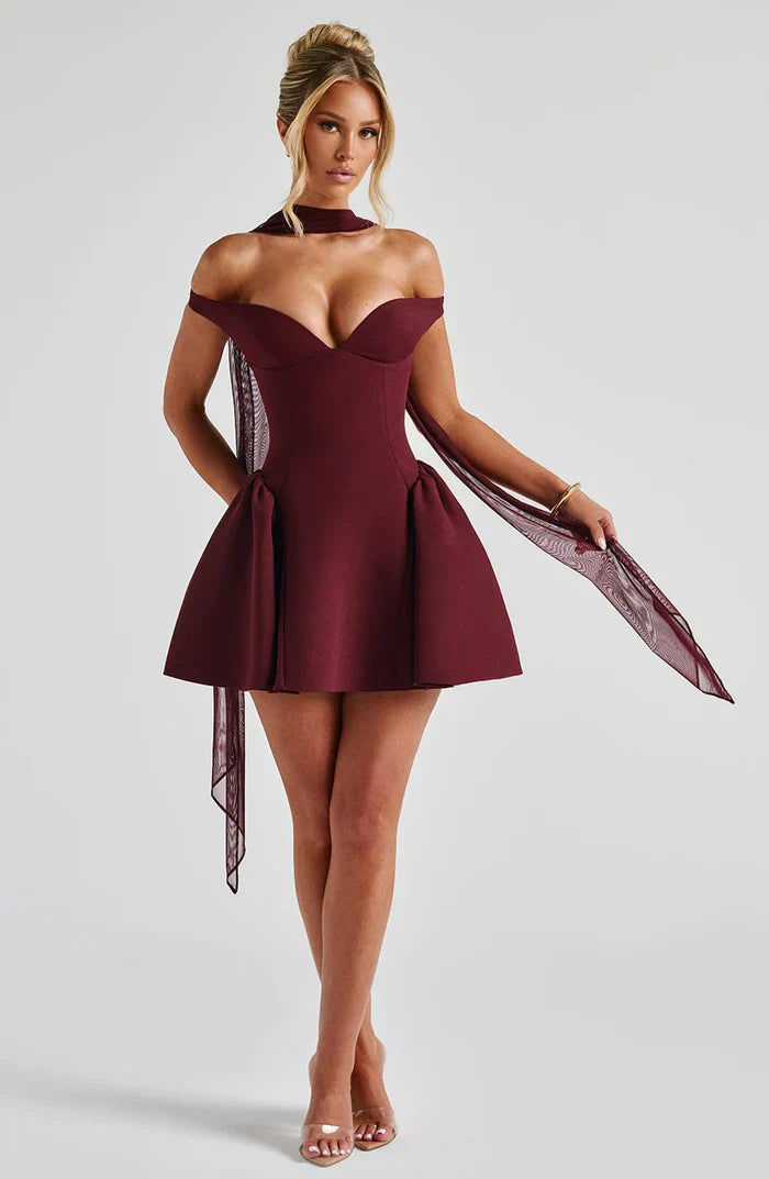 ROBE MINI MARLA - BOURGOGNE