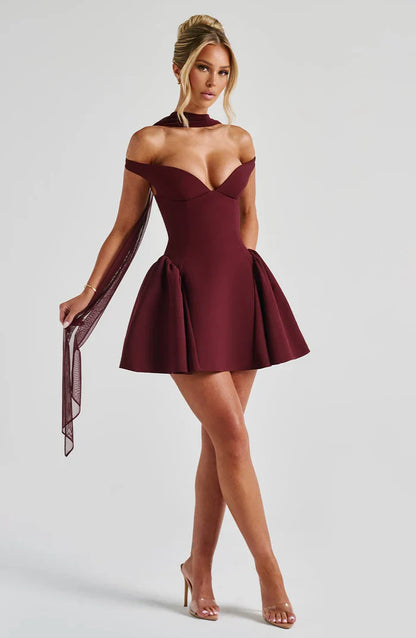ROBE MINI MARLA - BOURGOGNE