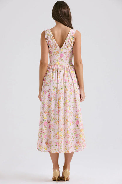 CRYSTAL MIDI DRESS - PINK FLORAL