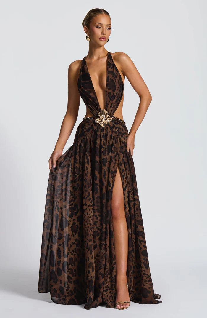 ROBE MAXI INDIANNA - LÉOPARD