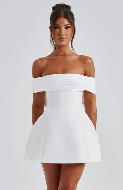 ROBE MINI NOIR BLOOM - BLANC 