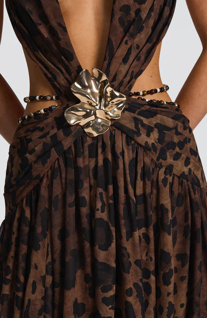 ROBE MAXI INDIANNA - LÉOPARD