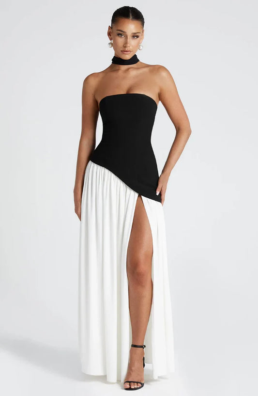 ROBE MAXI MALIYAH - NOIR/BLANC