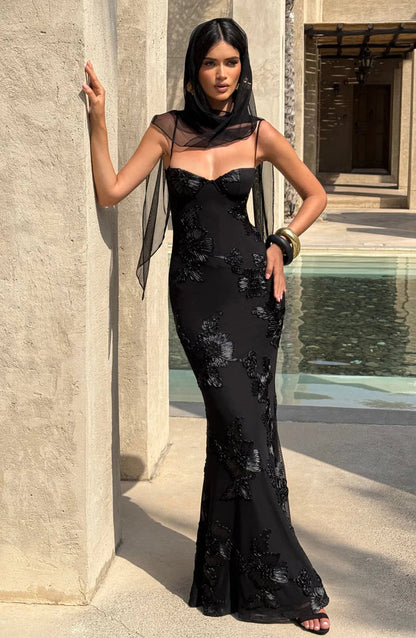 ROBE MAXI NEFERTITI - NOIRE