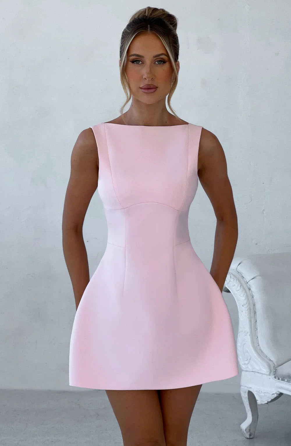 ROBE MINI DOS NU LILA - ROSE