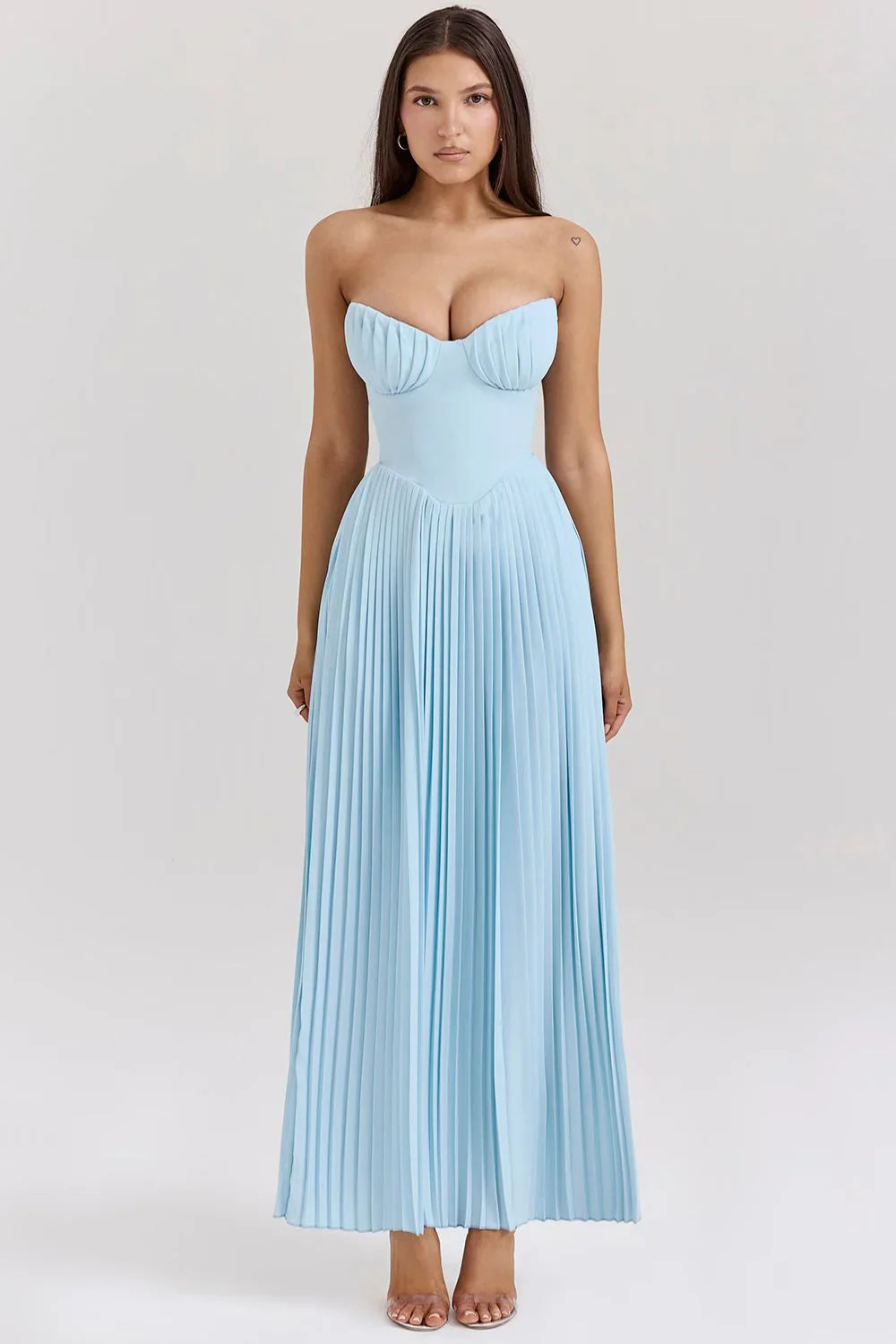 ROBE MAXI HELENA - BLEU CLAIR