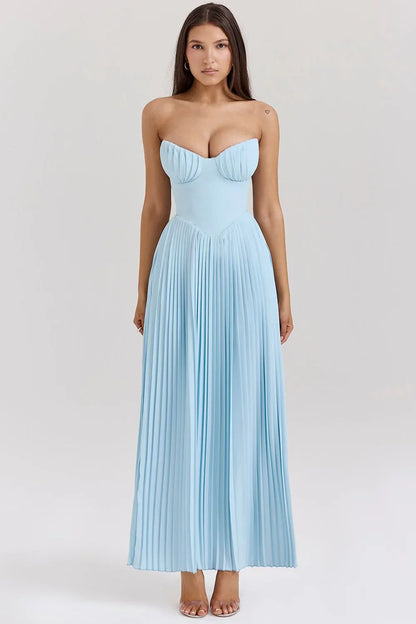 ROBE MAXI HELENA - BLEU CLAIR