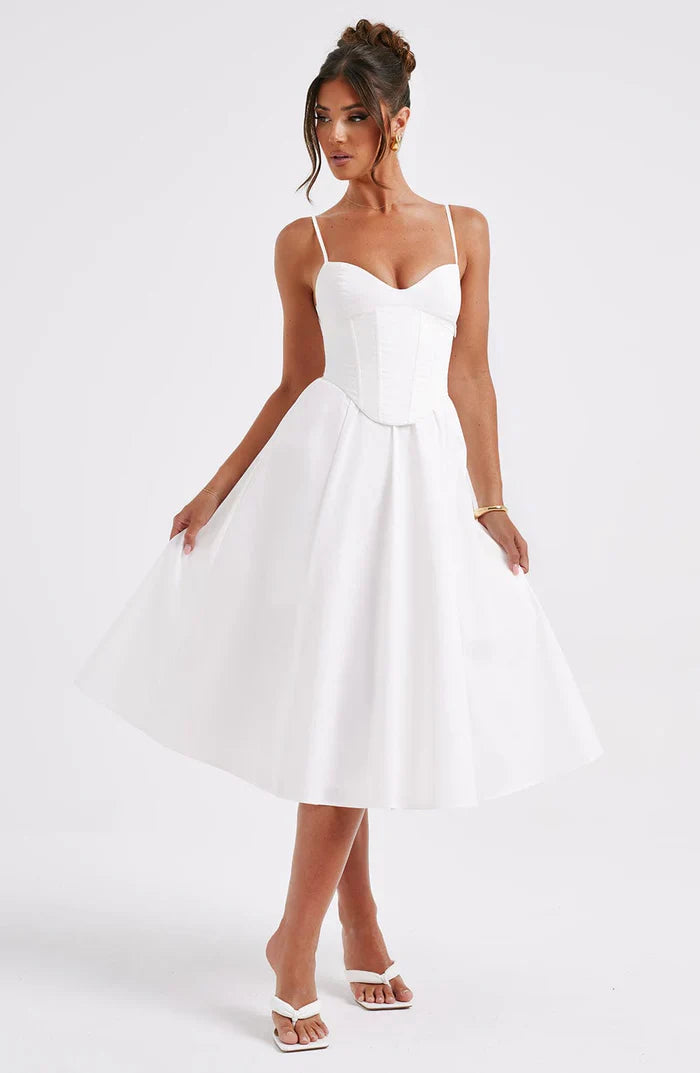 ROBE MIDI MARIELLA - BLANCHE