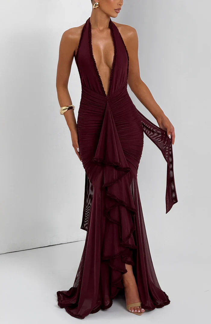 ROBE MAXI ONSI - BOURGOGNE