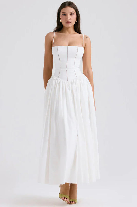 NYLA MIDI DRESS - WHITE