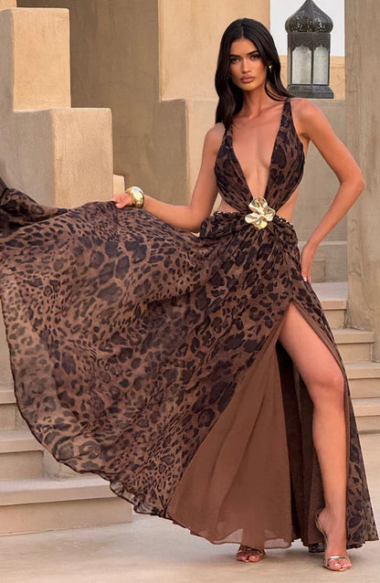 ROBE MAXI INDIANNA - LÉOPARD