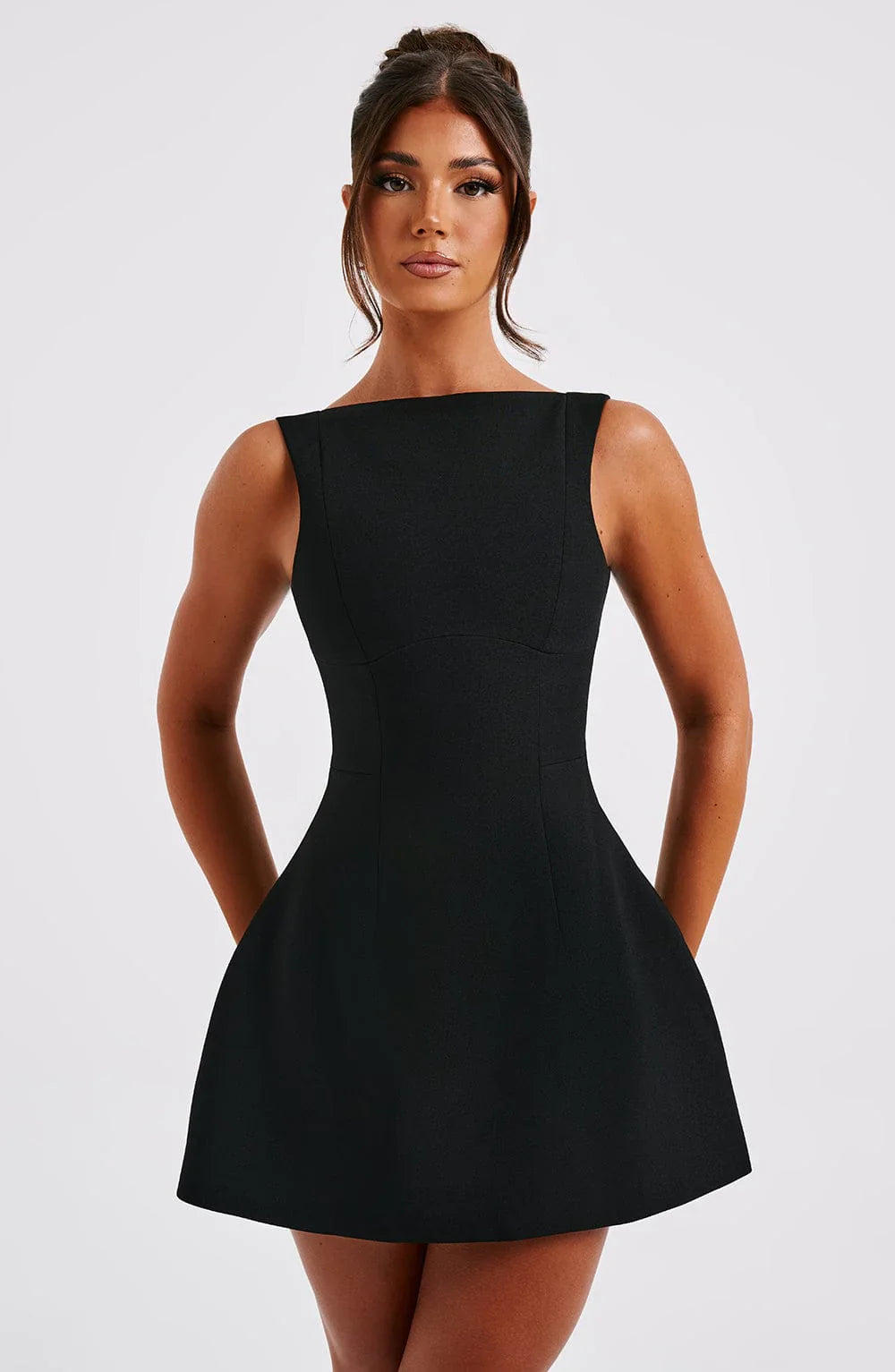 ROBE MINI DOS NU LILA - NOIRE