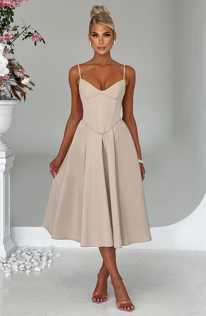 ROBE MIDI MARIELLA - BEIGE