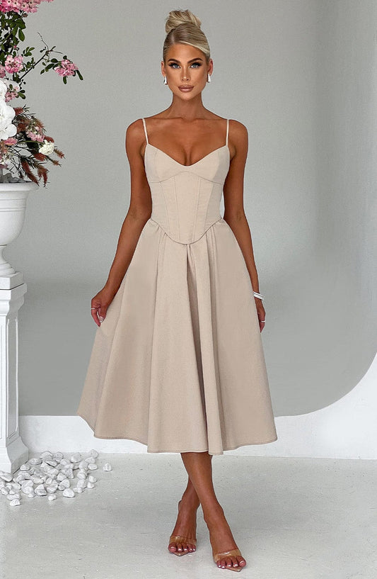 ROBE MIDI MARIELLA - BEIGE