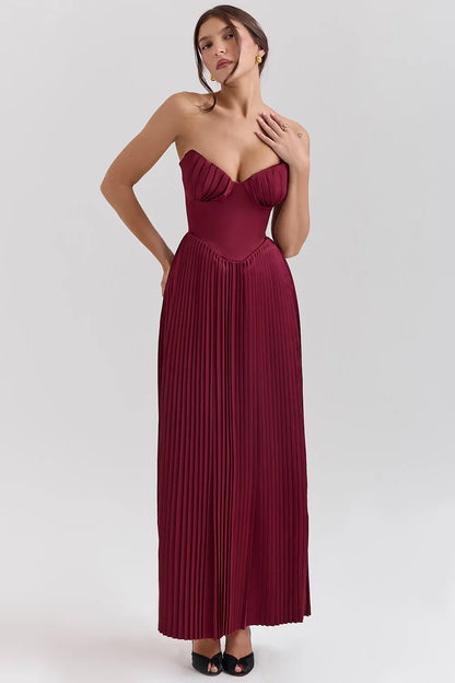 ROBE MAXI HELENA - BOURGOGNE