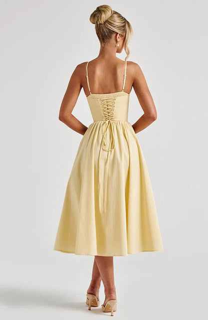 ROBE MIDI MARIELLA - JAUNE