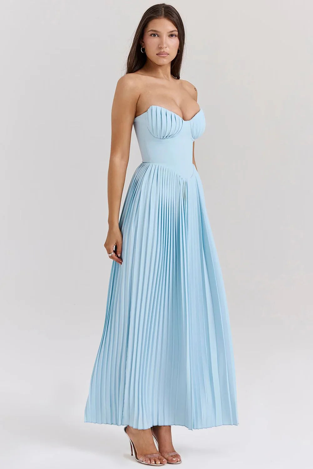 ROBE MAXI HELENA - BLEU CLAIR