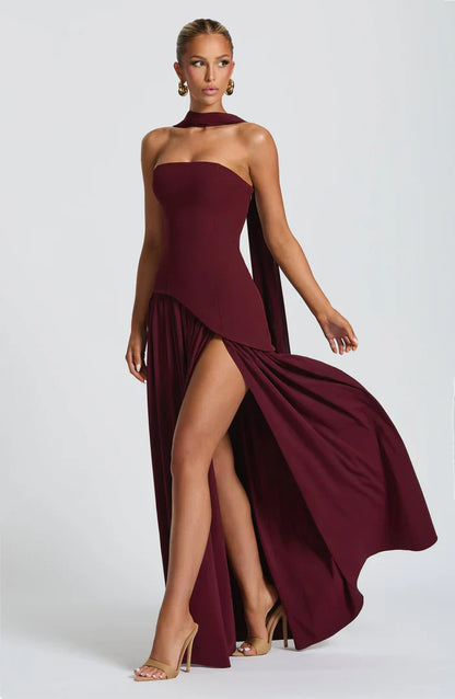 ROBE MAXI MALIYAH - BORDEAUX