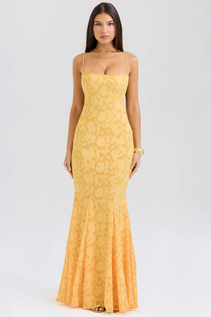 ROBE MAXI JUNIPER - JAUNE