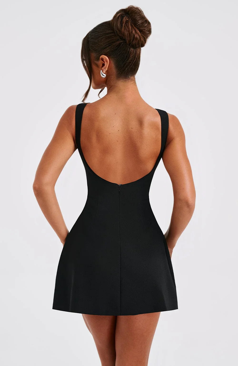 ROBE MINI DOS NU LILA - NOIRE