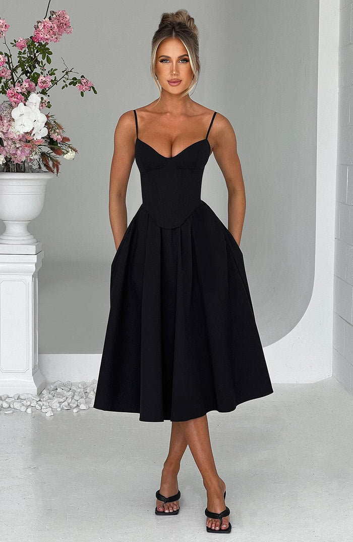ROBE MIDI MARIELLA - NOIRE
