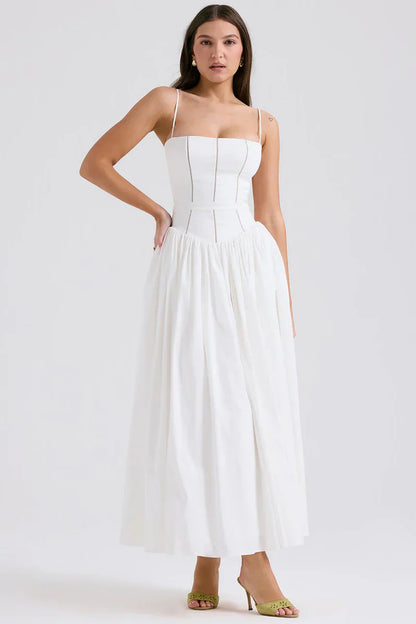 ROBE MIDI NYLA - BLANCHE