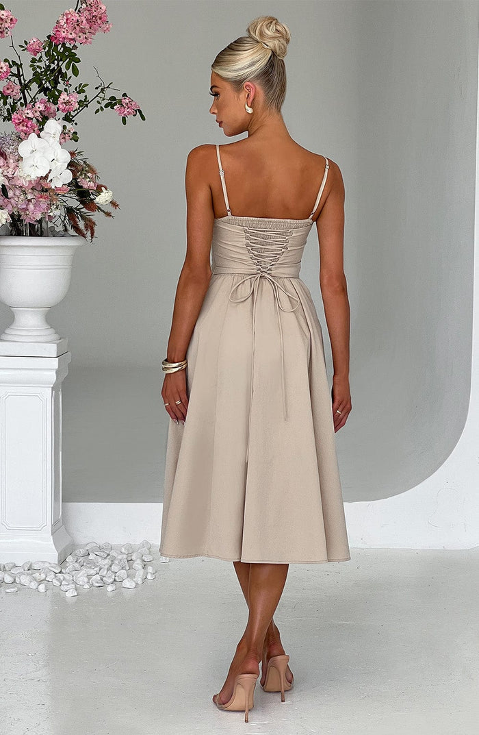 ROBE MIDI MARIELLA - BEIGE