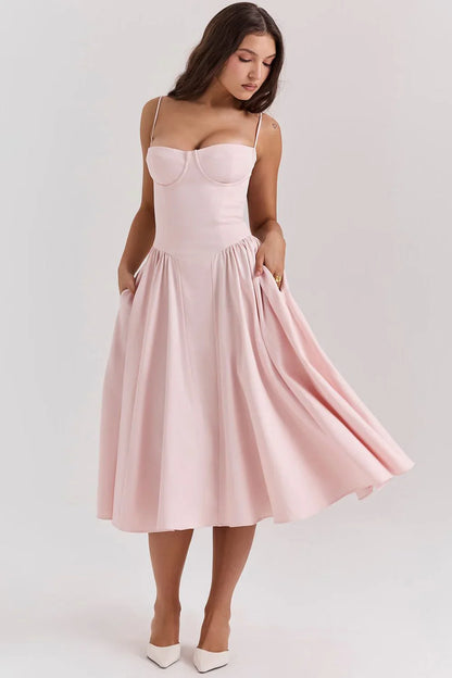 PENELOPE MIDI DRESS - LIGHT PINK
