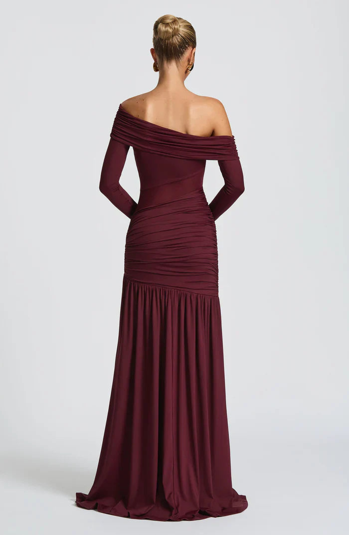 ETTALIE MAXI DRESS - BURGUNDY