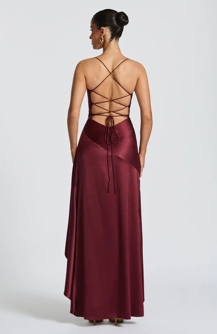 SAMIRA MAXI DRESS - BURGUNDY