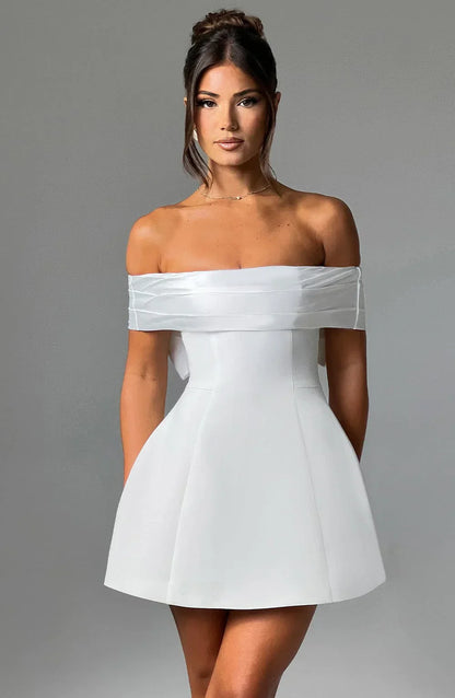 ROBE MINI NOIR BLOOM - BLANC 