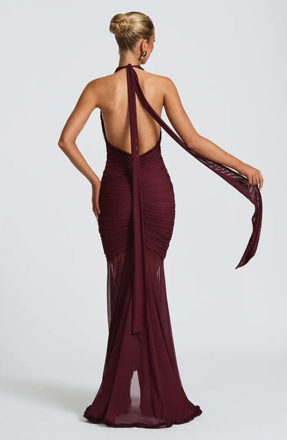 ROBE MAXI ONSI - BOURGOGNE