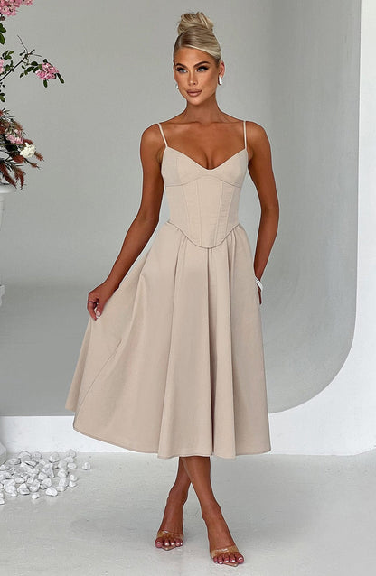 ROBE MIDI MARIELLA - BEIGE