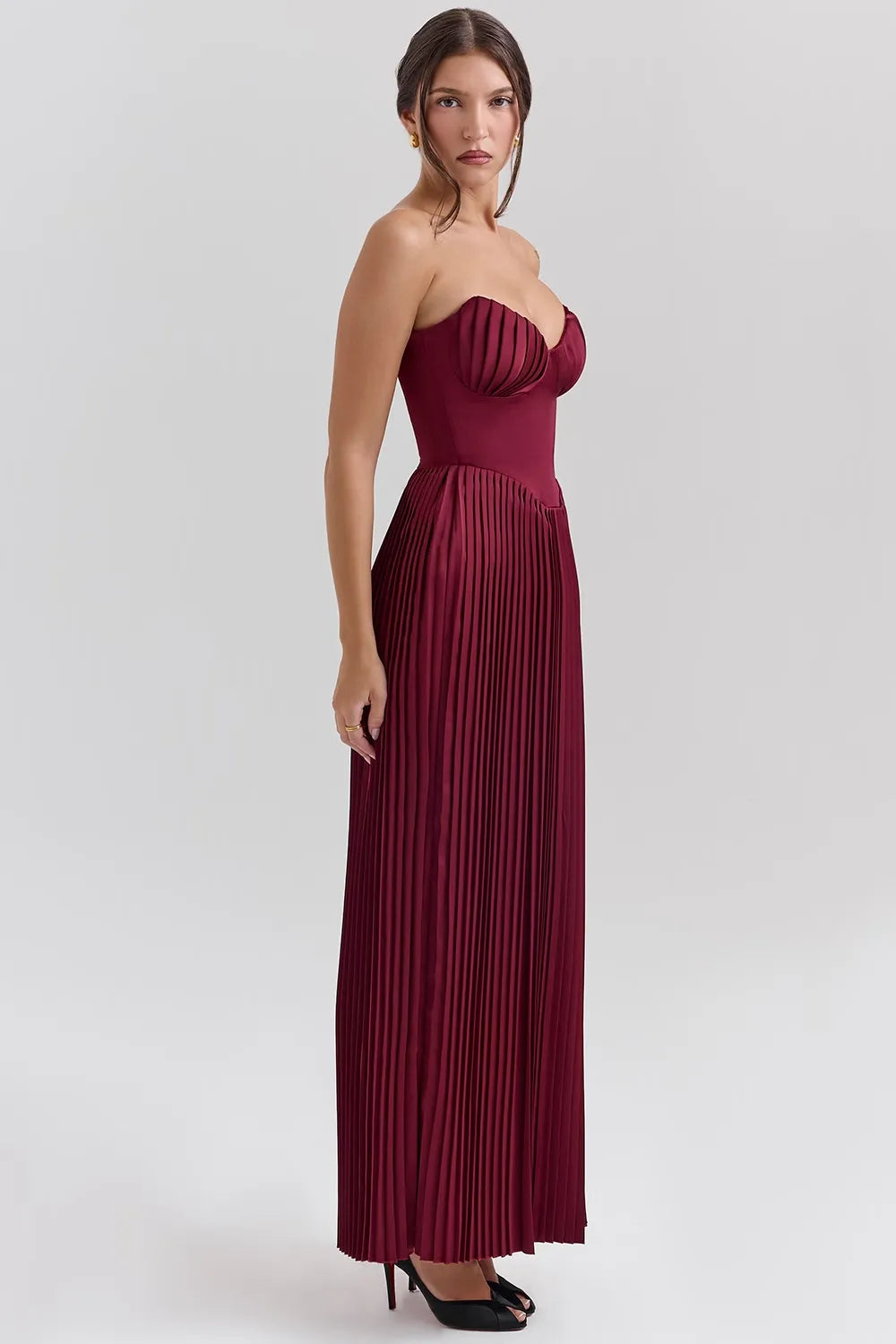 ROBE MAXI HELENA - BOURGOGNE