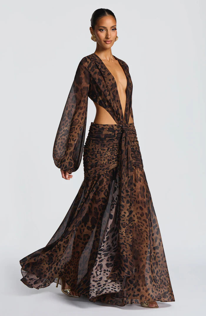 ANDRINA MAXI DRESS - LEOPARD