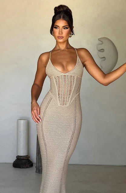 XANTHE MAXI DRESS - BEIGE