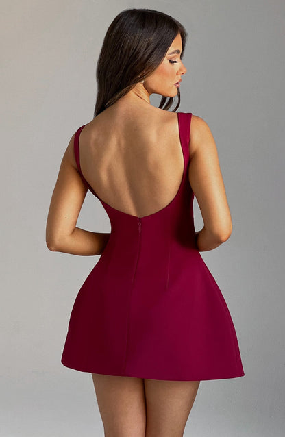 ROBE MINI DOS NU LILA - ROUGE