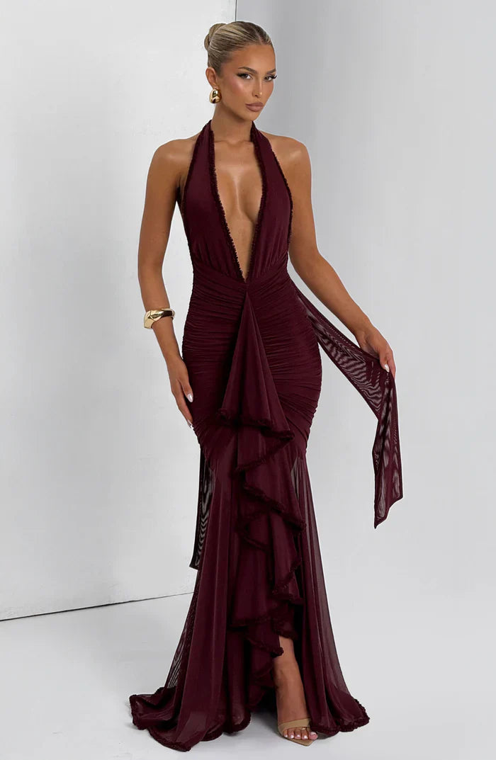 ROBE MAXI ONSI - BOURGOGNE
