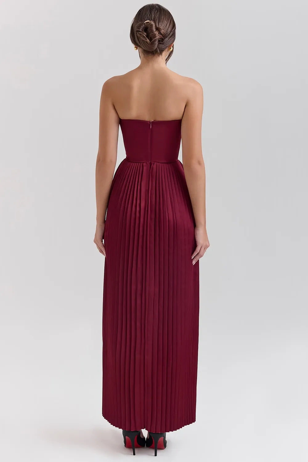 ROBE MAXI HELENA - BOURGOGNE
