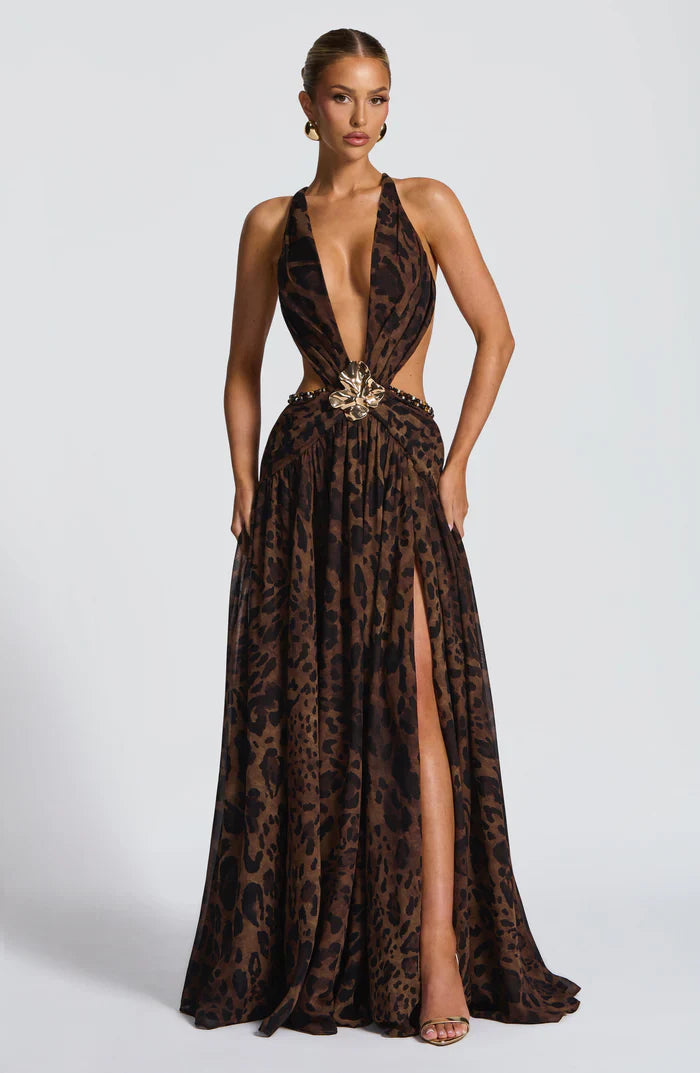 ROBE MAXI INDIANNA - LÉOPARD
