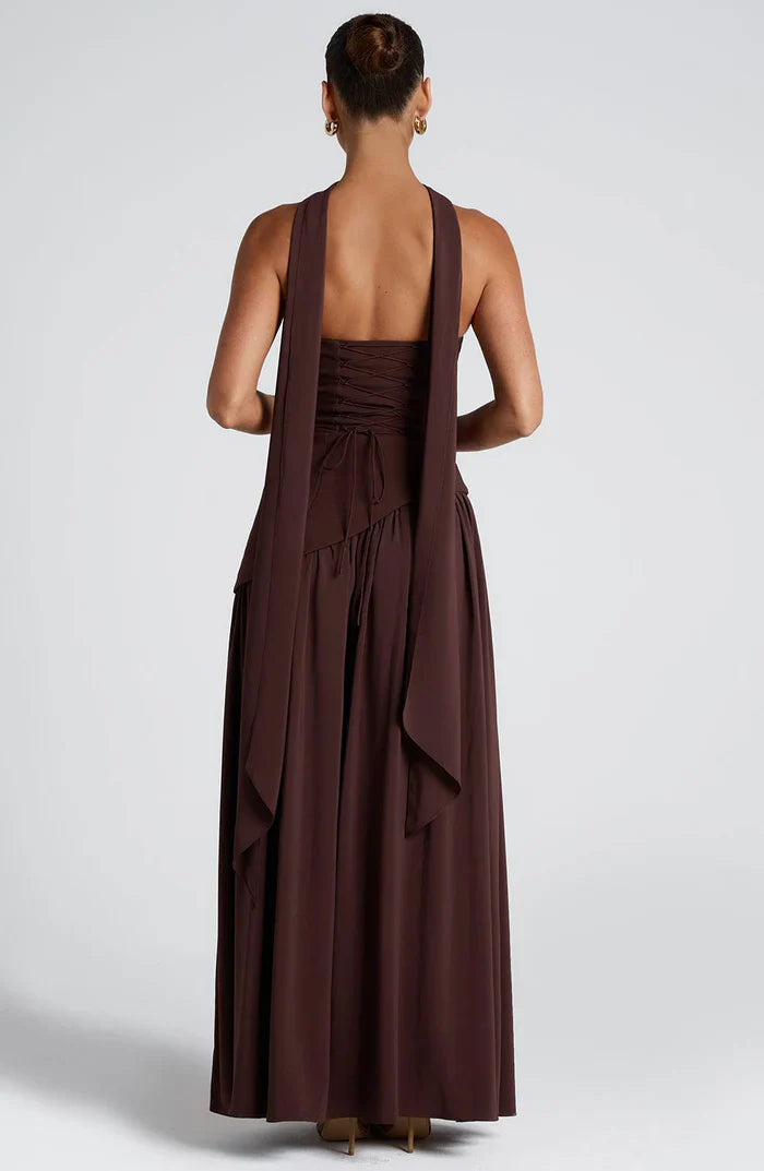 ROBE MAXI MALIYAH - MARRON