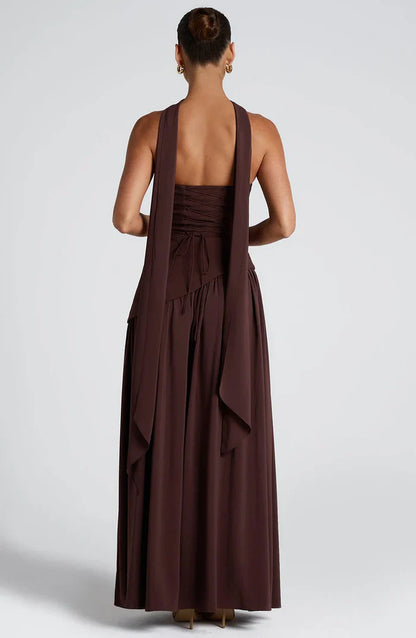 ROBE MAXI MALIYAH - MARRON