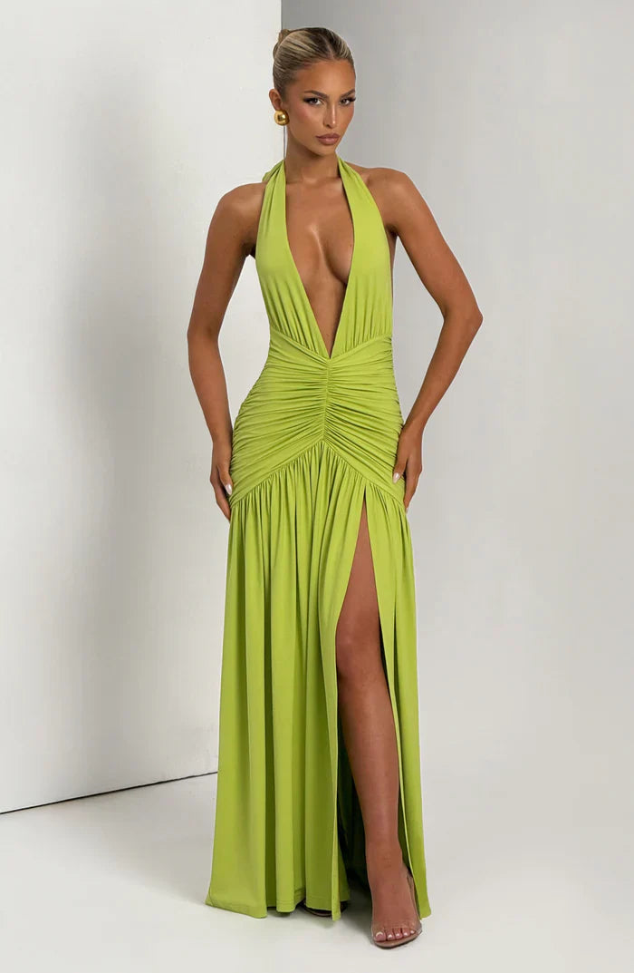 ROBE MAXI MELANIA - CITRON VERT