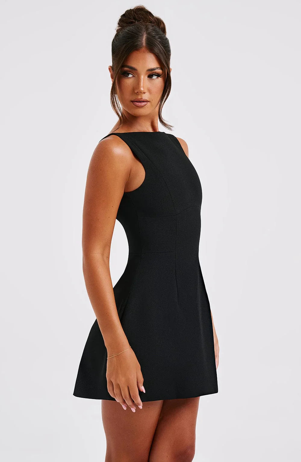ROBE MINI DOS NU LILA - NOIRE